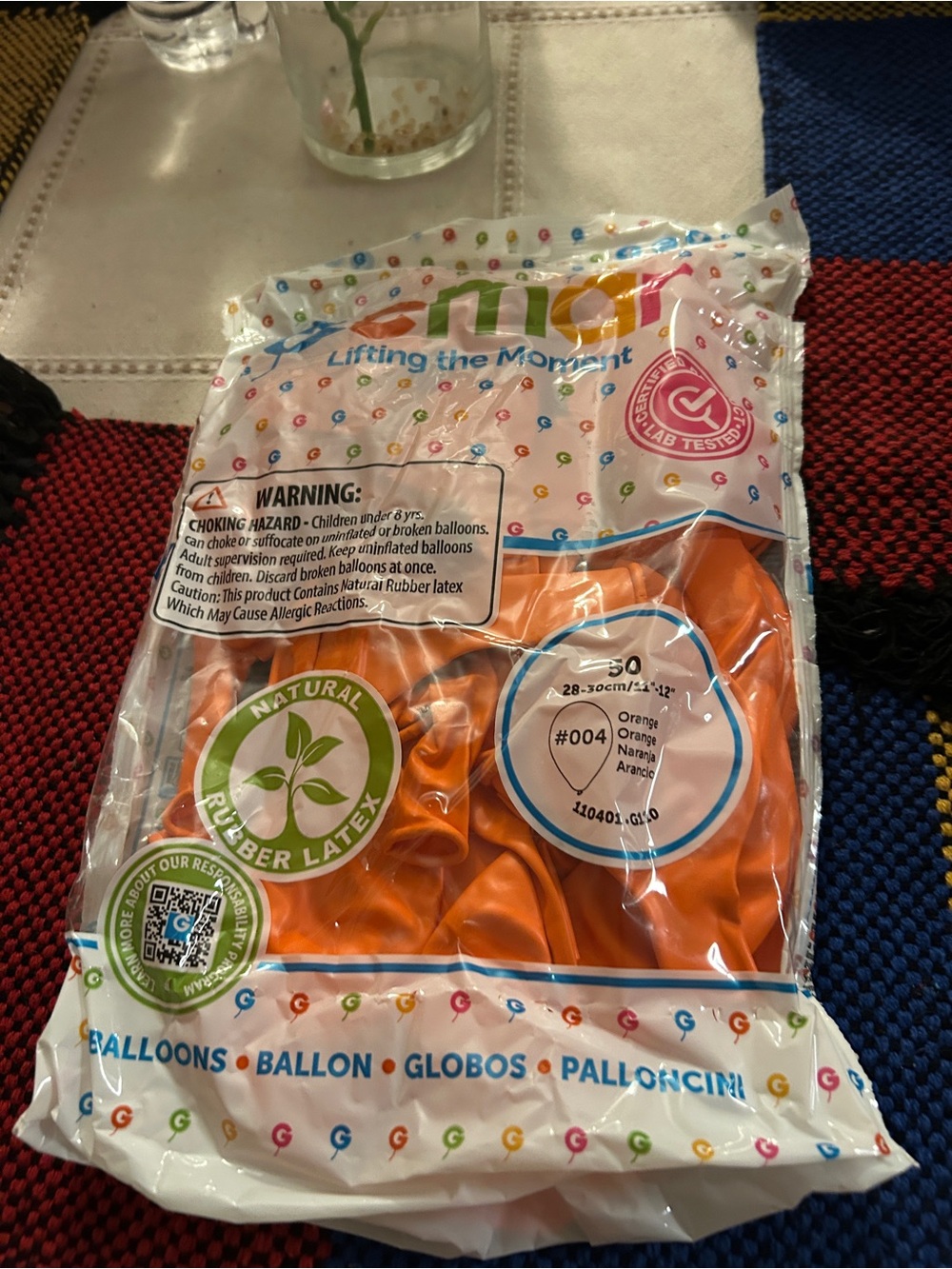 MIA Orange Kids Party Balloons - Natural Latex Pack